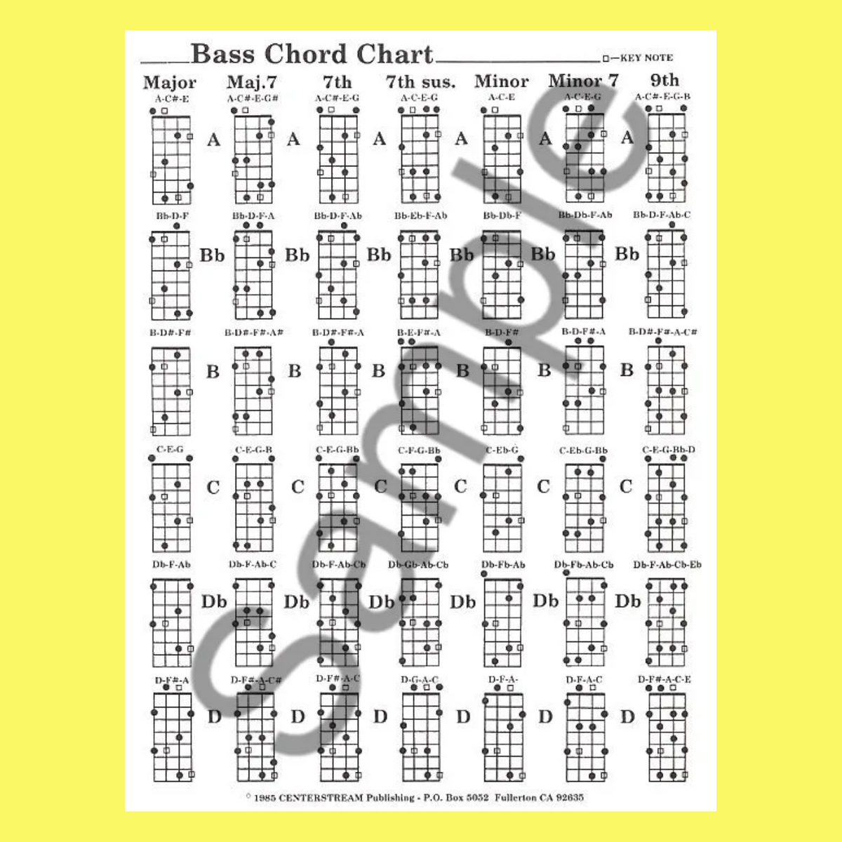 Bass Guitar Chords Booklet