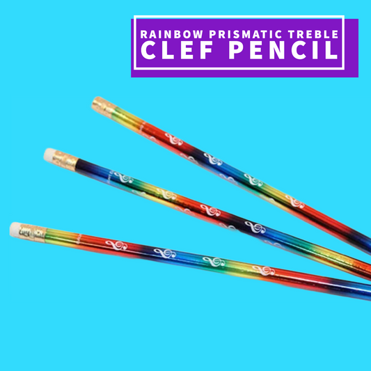 Prismatic Pencil - Rainbow With Treble Clefs Design Giftware