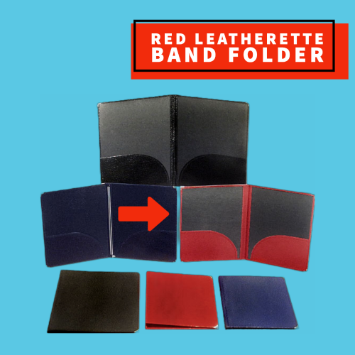 Red Leatherette Band Folder (27.9Cm X 35.6Cm) Musical Instruments & Accessories