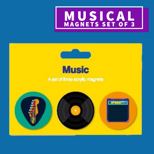 Music Theme Magnets - Set Of 3 Giftware