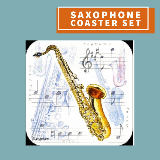 Saxophone Coasters Pack Of 4 Giftware