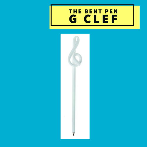 Bent Pen Junior Pocket Size - G Clef Design (White) Giftware