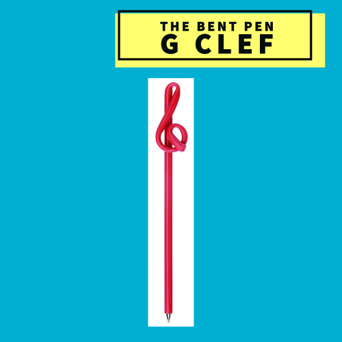 Bent Pen Junior Pocket Size - G Clef Design (Red) Giftware