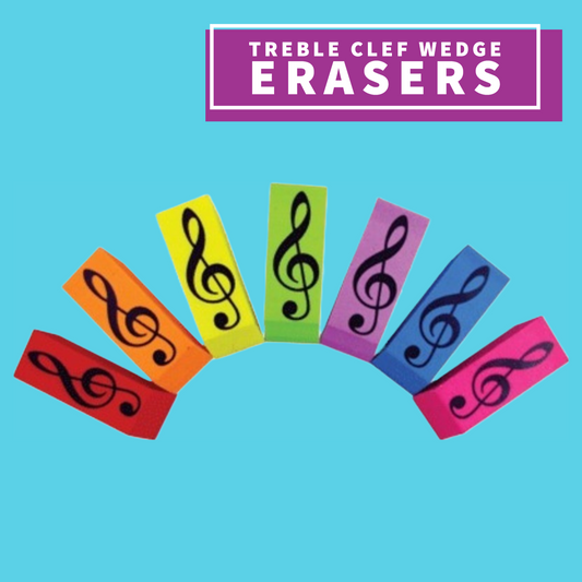 Wedge Eraser - Treble Clef Design Assorted Colours