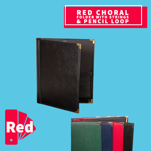 Red Choral Folder With Strings And Pencil Loop (22.8Cm X 30.4Cm) Musical Instruments & Accessories
