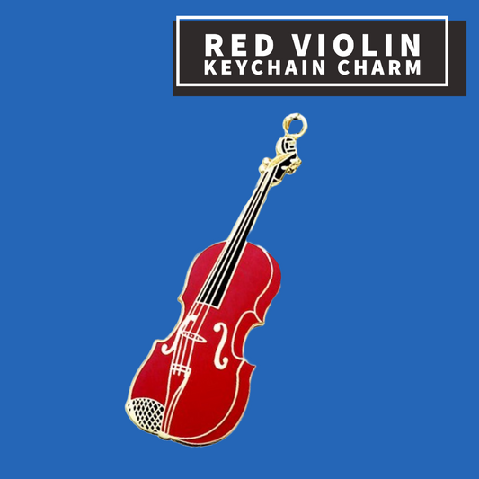 Red Violin Keychain Charm