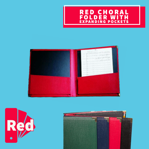Red Standard Choral Folder With Expanding Pockets (22.8Cm X 30.4Cm) Musical Instruments &