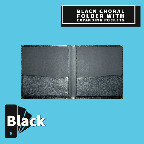 Black Standard Choral Folder With Expanding Pockets (22.8Cm X 30.4Cm) Musical Instruments &