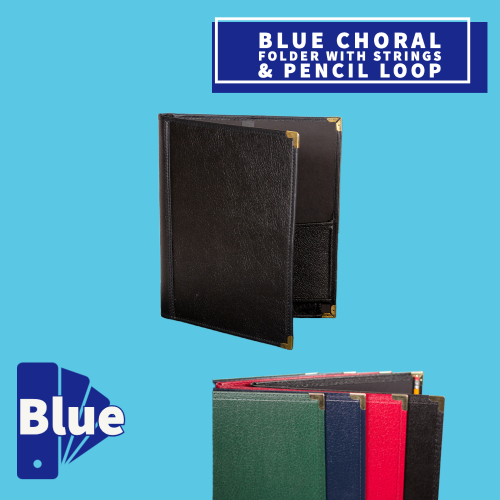 Blue Choral Folder With Strings And Pencil Loop (22.8Cm X 30.4Cm) Musical Instruments & Accessories