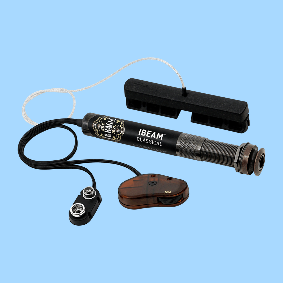 LR Baggs LRBIBAS-C iBeam 尼龙弦吉他主动式桥码拾音系统