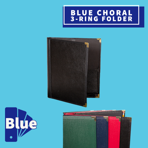 Blue Choral 3-Ring Folder With Expanding Pockets And Pencil Loop (22.8Cm X 30.4Cm) Musical