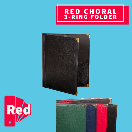 Red Choral 3-Ring Folder With Expanding Pockets And Pencil Loop (22.8Cm X 30.4Cm) Musical