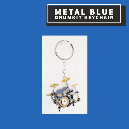 Metal Blue Drumkit Keychain Giftware
