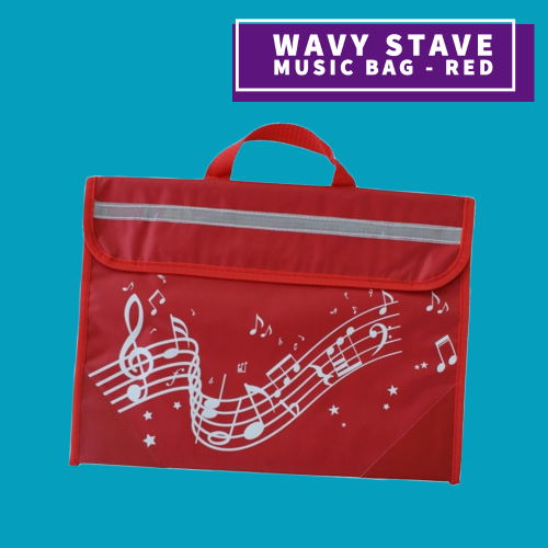 Musicwear Wavy Stave Music Bag - Red Giftware