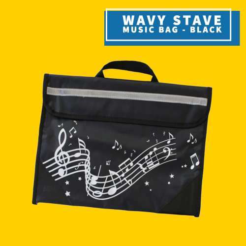 Musicwear - Wavy Stave Music Bag Black Giftware