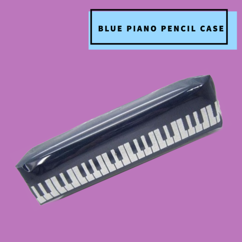 Blue Fabric Pencil Case - Keyboard Design Giftware
