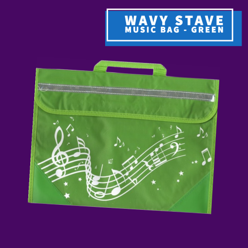 Musicwear Wavy Stave Music Bag - Green Giftware