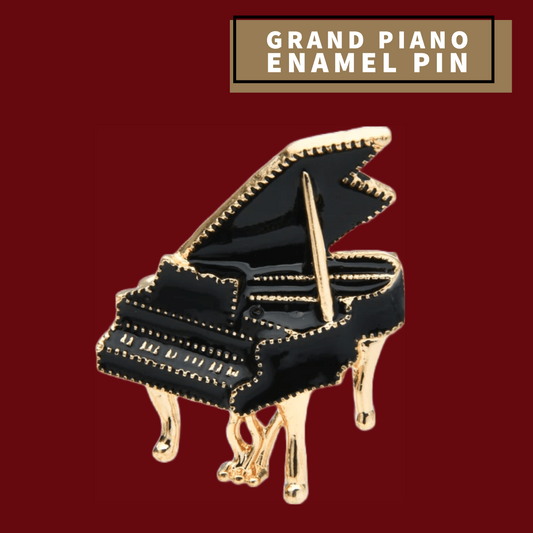 Grand Piano Enamel Pin (Black and Gold)
