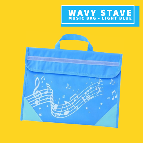 Musicwear Wavy Stave Music Bag - Light Blue Giftware