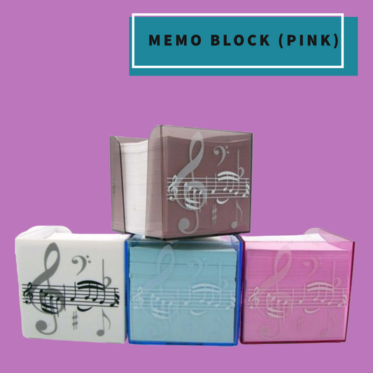 Treble Clef Memo Note Block (Pink)