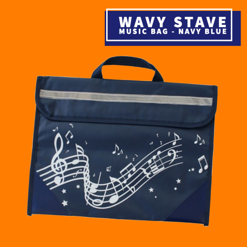 Musicwear Wavy Stave Music Bag - Navy Blue Giftware