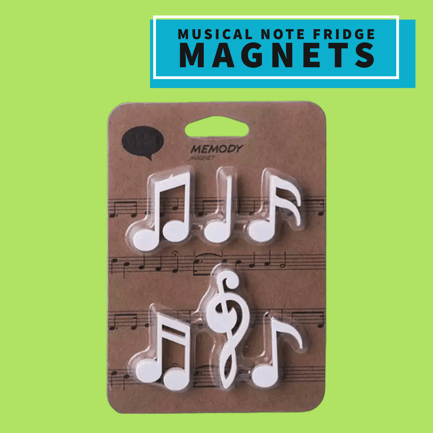 Musical Note Fridge Magnet Set (Black or White)