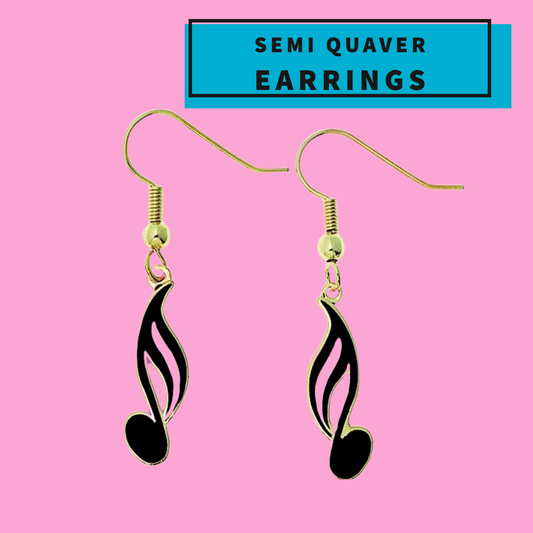 Semi-Quaver Earrings (Black) Giftware
