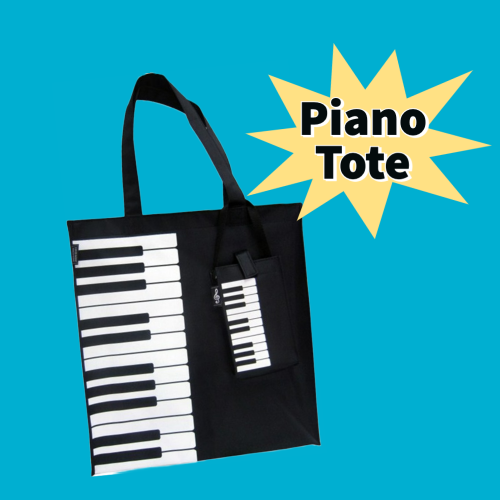 Canvas Tote Bag - Keyboard/Piano Design Giftware