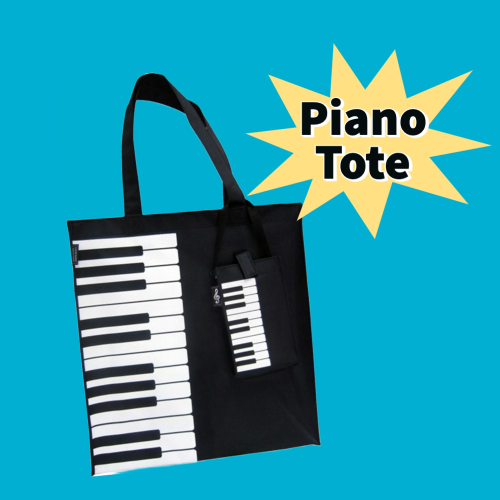 Canvas Tote Bag - Keyboard/Piano Design