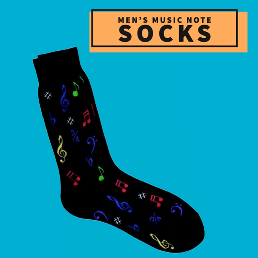 Mens Socks - Music Notes (Black) Giftware