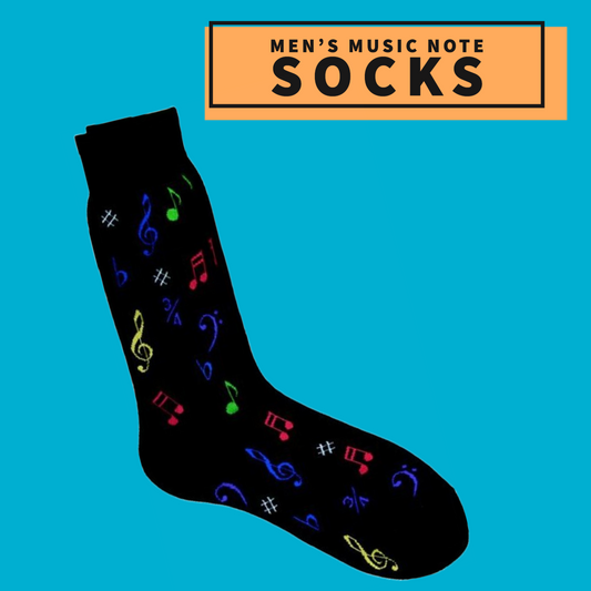 Men's Socks - Music Notes (Black)