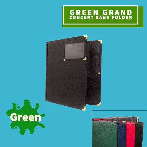 Green Grand Concert Band Folder With Pencil Pocket & Front Window (30.4Cm X 35.5Cm) Musical