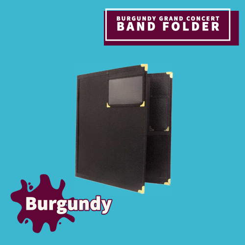 Burgundy Grand Concert Band Folder With Pencil Pocket & Front Window (30.4Cm X 35.5Cm) Musical