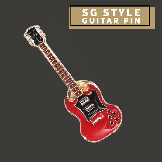 Red SG Style Guitar Enamel Pin