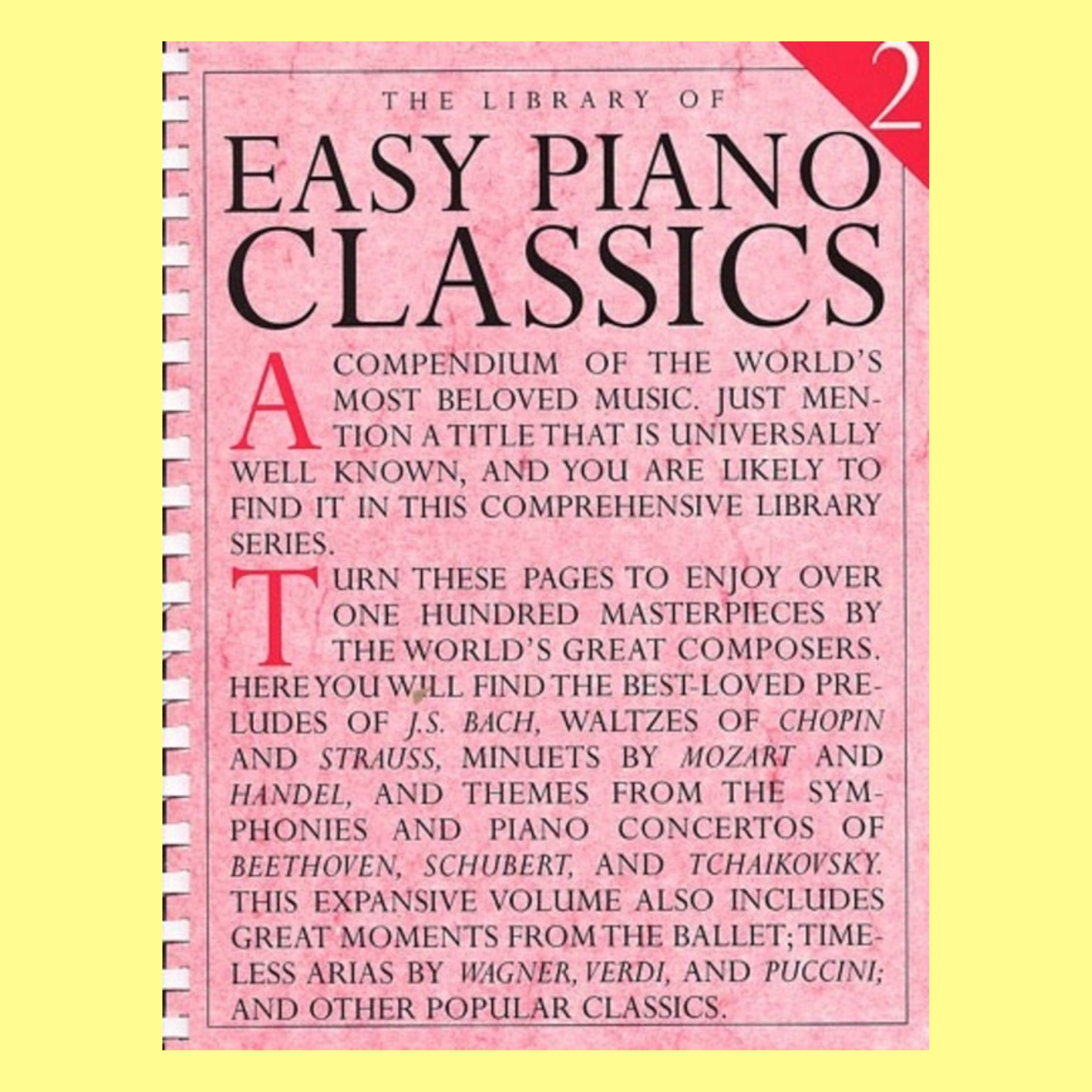 The Library Of Easy Piano Classics - Spiral Bound Book 2 (133 Songs)