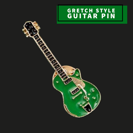 Green Gretch Style Guitar Enamel Pin