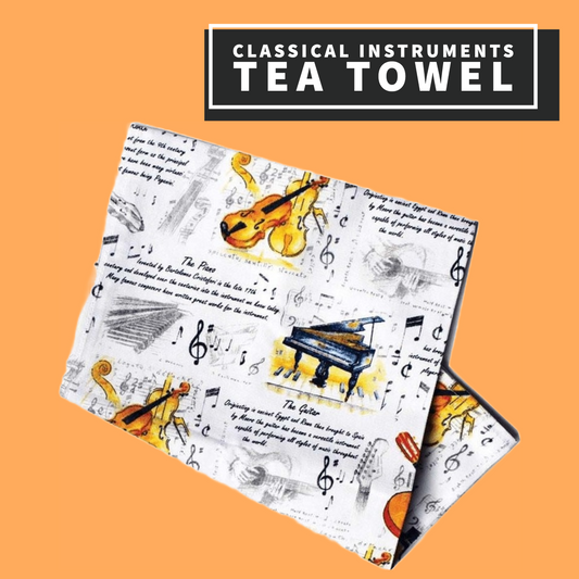 Classical Instruments Tea Towel Giftware