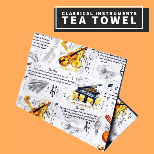 Classical Instruments Tea Towel
