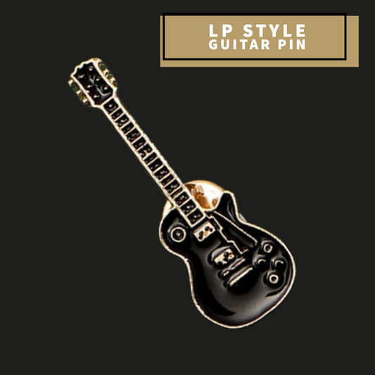 Black LP Style Guitar Enamel Pin