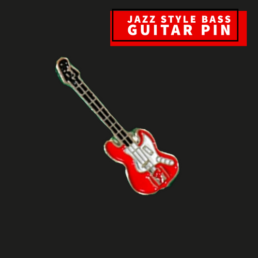 Red Jazz Style Bass Enamel Mini Pin