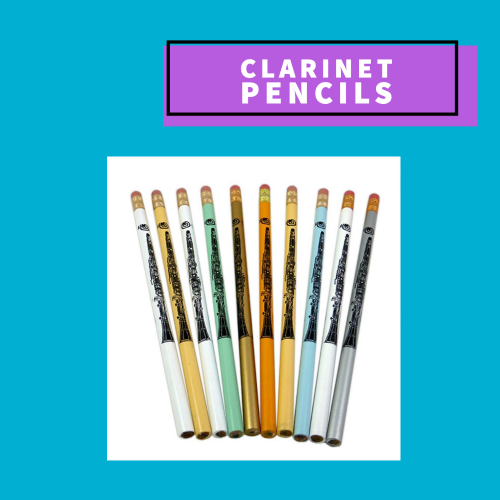 Clarinet Design Pencil In Assorted Colours Giftware
