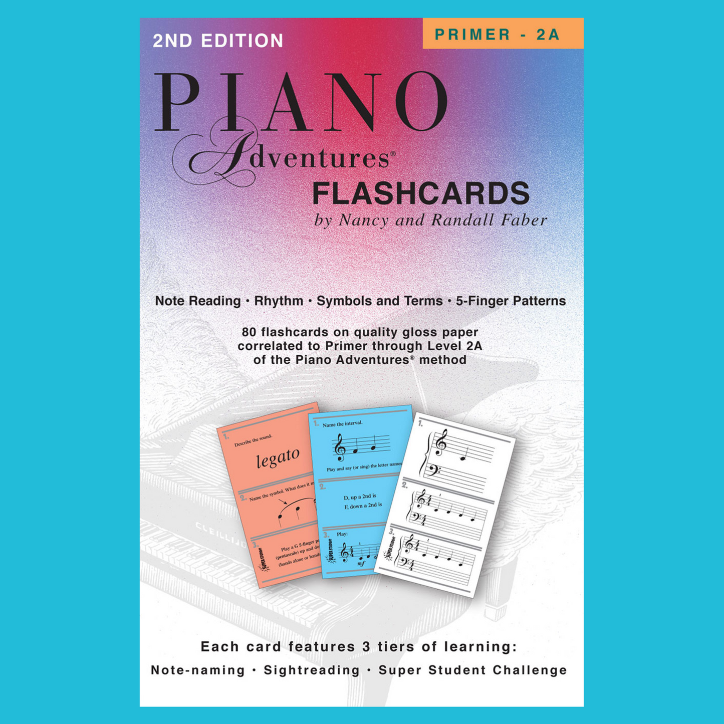 Piano Adventures: Primer To Level 2A Flashcards (80 Boxed Cards) & Keyboard