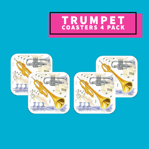 Trumpet Coasters - Pack Of 4 Giftware
