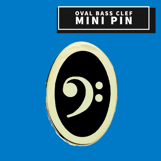 Oval Bass Clef Mini Pin Giftware