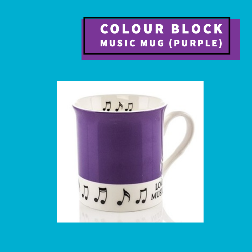 Colour Block Music Mug - Purple