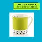Colour Block Music Mug - Snow Pea Green Giftware