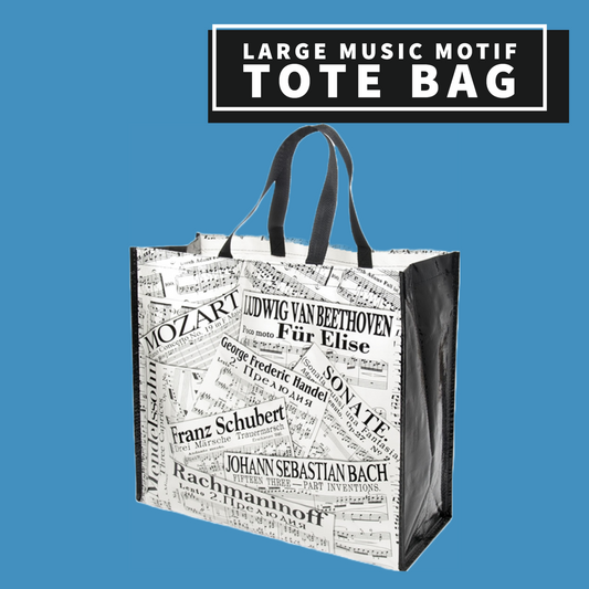 Large Music Motif Tote Bag Giftware