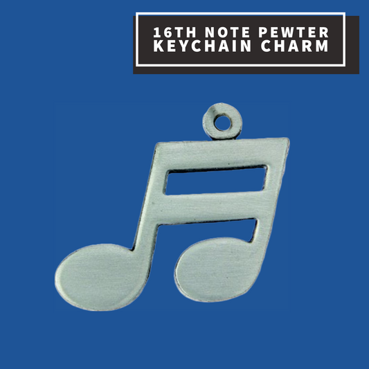 16th Note Pewter Keychain Charm