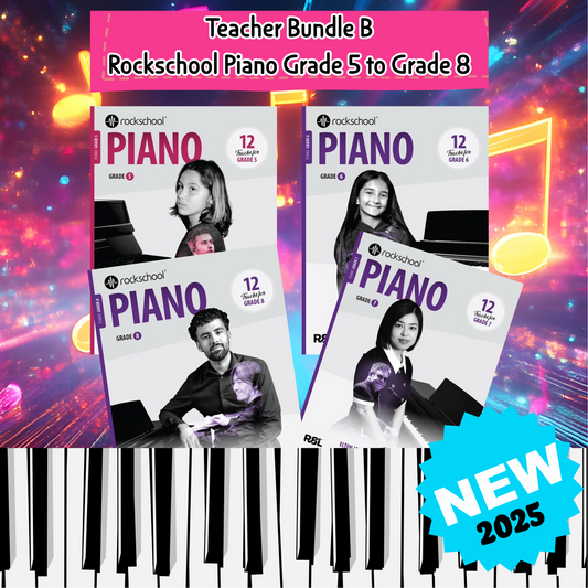 Rockschool Piano 2025 Bundle Pack B (Grade 5-8) 4 Books - New 2025 Series