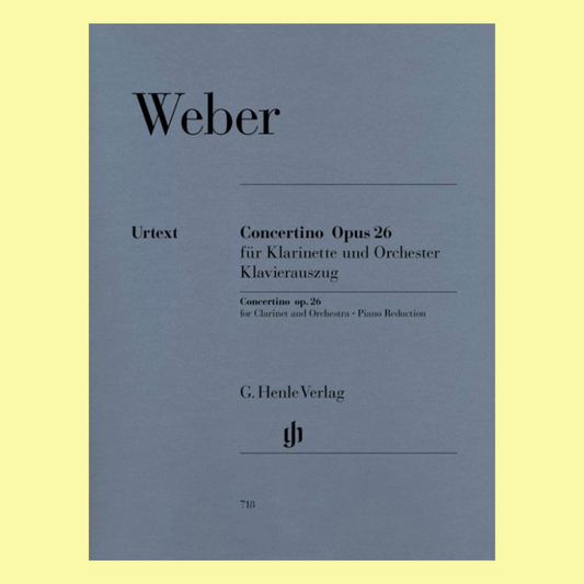 Weber - Concertino Opus  26 Clarinet with Piano Accompaniment Book (Urtext Edition)
